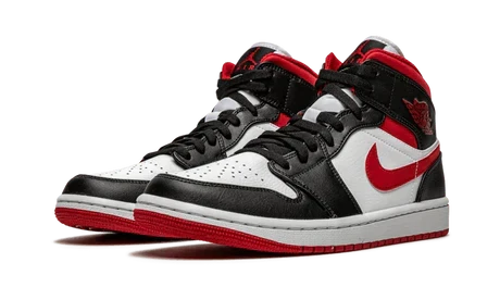 Air Jordan 1 Mid White Black Red