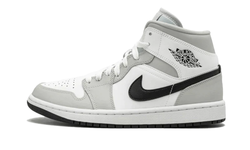 Air Jordan 1 Mid White Light Smoke Grey