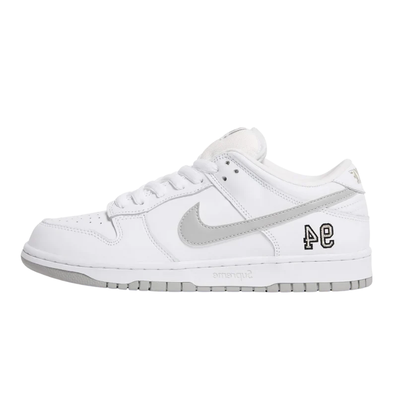 Nike SB Dunk Low Supreme 94 White Metallic Silver - HQ8487-100