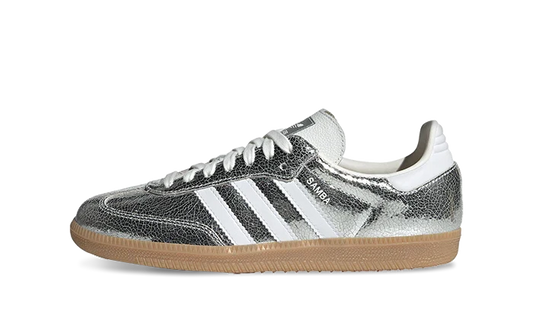 adidas Samba OG  Silver Metallic Cracked Leather - JR0035